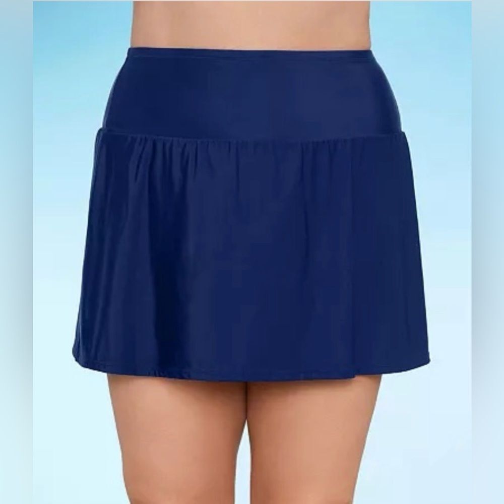 Liz Claiborne Women’s Blue Comfort Waistband Swim Skirt 16 NWT